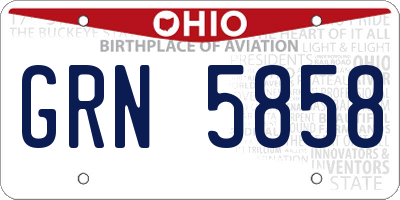 OH license plate GRN5858