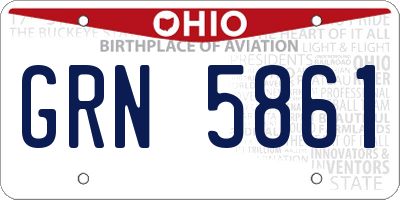 OH license plate GRN5861