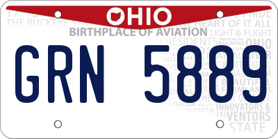 OH license plate GRN5889