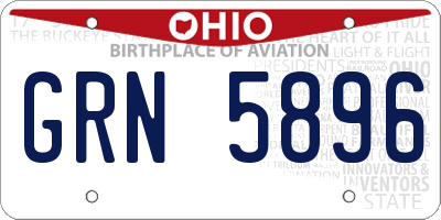 OH license plate GRN5896