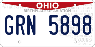 OH license plate GRN5898
