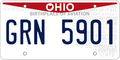OH license plate GRN5901