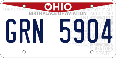 OH license plate GRN5904