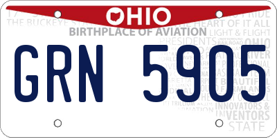 OH license plate GRN5905