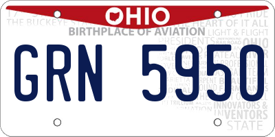 OH license plate GRN5950