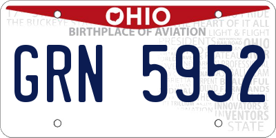 OH license plate GRN5952