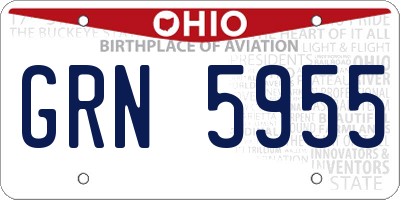 OH license plate GRN5955