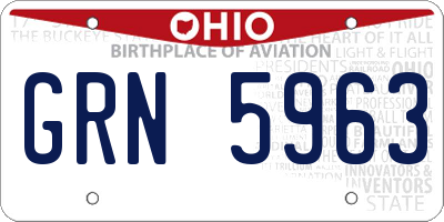 OH license plate GRN5963