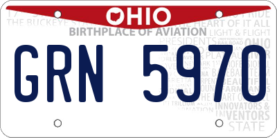 OH license plate GRN5970