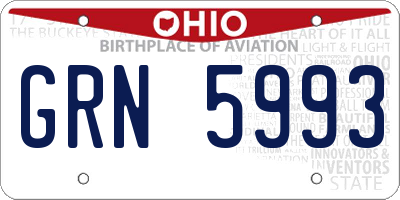 OH license plate GRN5993