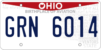 OH license plate GRN6014