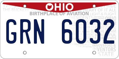 OH license plate GRN6032
