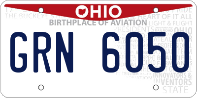 OH license plate GRN6050