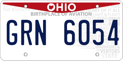 OH license plate GRN6054