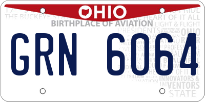 OH license plate GRN6064