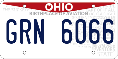 OH license plate GRN6066