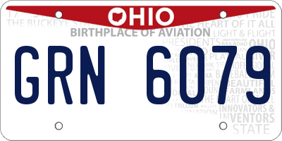OH license plate GRN6079