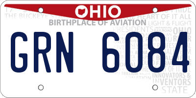 OH license plate GRN6084