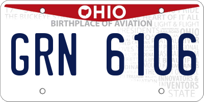 OH license plate GRN6106