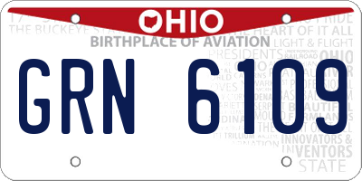OH license plate GRN6109