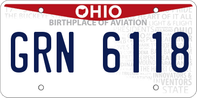 OH license plate GRN6118