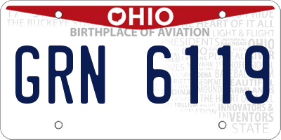 OH license plate GRN6119
