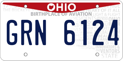 OH license plate GRN6124