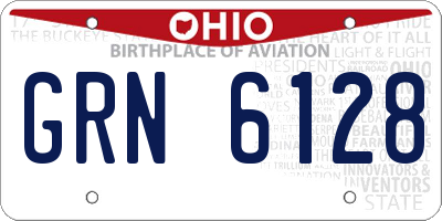 OH license plate GRN6128