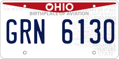 OH license plate GRN6130
