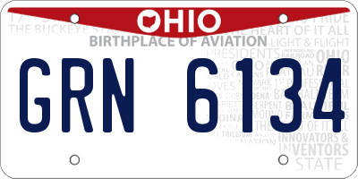 OH license plate GRN6134