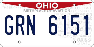 OH license plate GRN6151