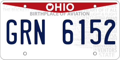 OH license plate GRN6152