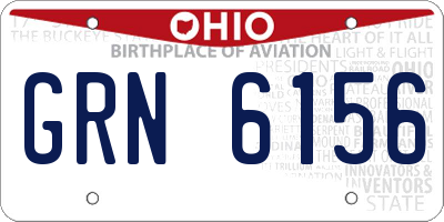 OH license plate GRN6156