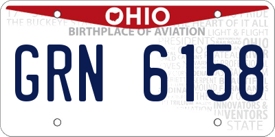 OH license plate GRN6158