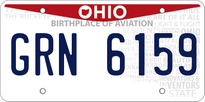 OH license plate GRN6159