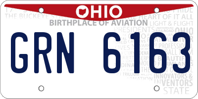 OH license plate GRN6163