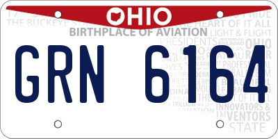OH license plate GRN6164