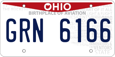 OH license plate GRN6166