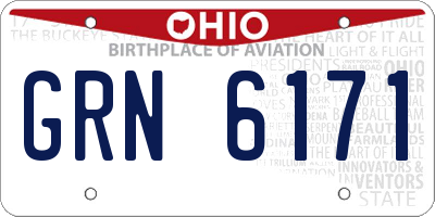 OH license plate GRN6171