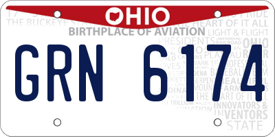 OH license plate GRN6174