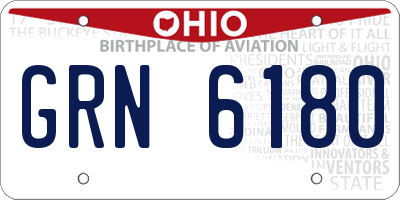 OH license plate GRN6180