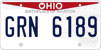 OH license plate GRN6189