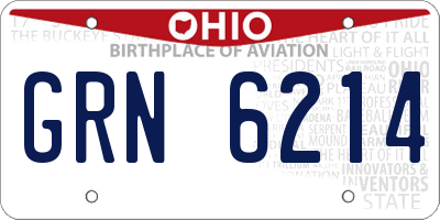 OH license plate GRN6214