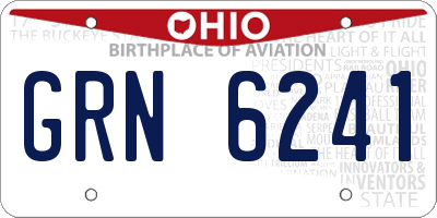 OH license plate GRN6241