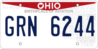 OH license plate GRN6244