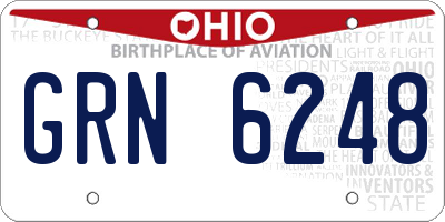 OH license plate GRN6248