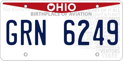 OH license plate GRN6249