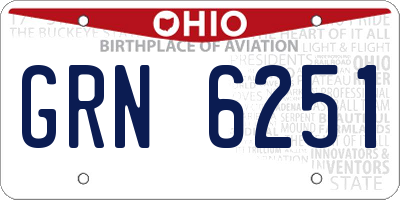 OH license plate GRN6251
