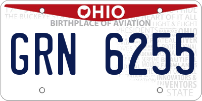 OH license plate GRN6255