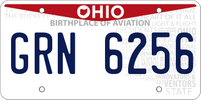 OH license plate GRN6256